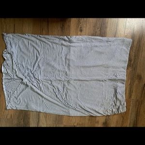 Stripped wrap skirt with elastic waist